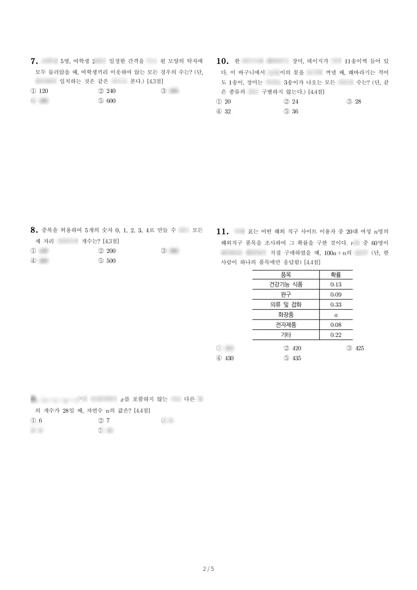 연수여자고등학교 (인천 연수구) 고등2 2023 1학기 중간 2페이지