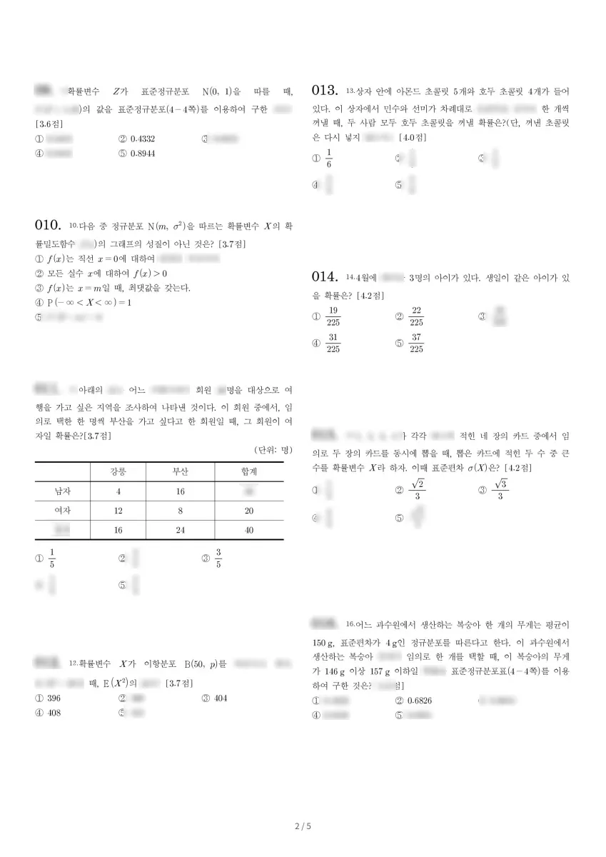 덕소고등학교 (경기 남양주시) 고등2 2022 2학기 중간 2페이지