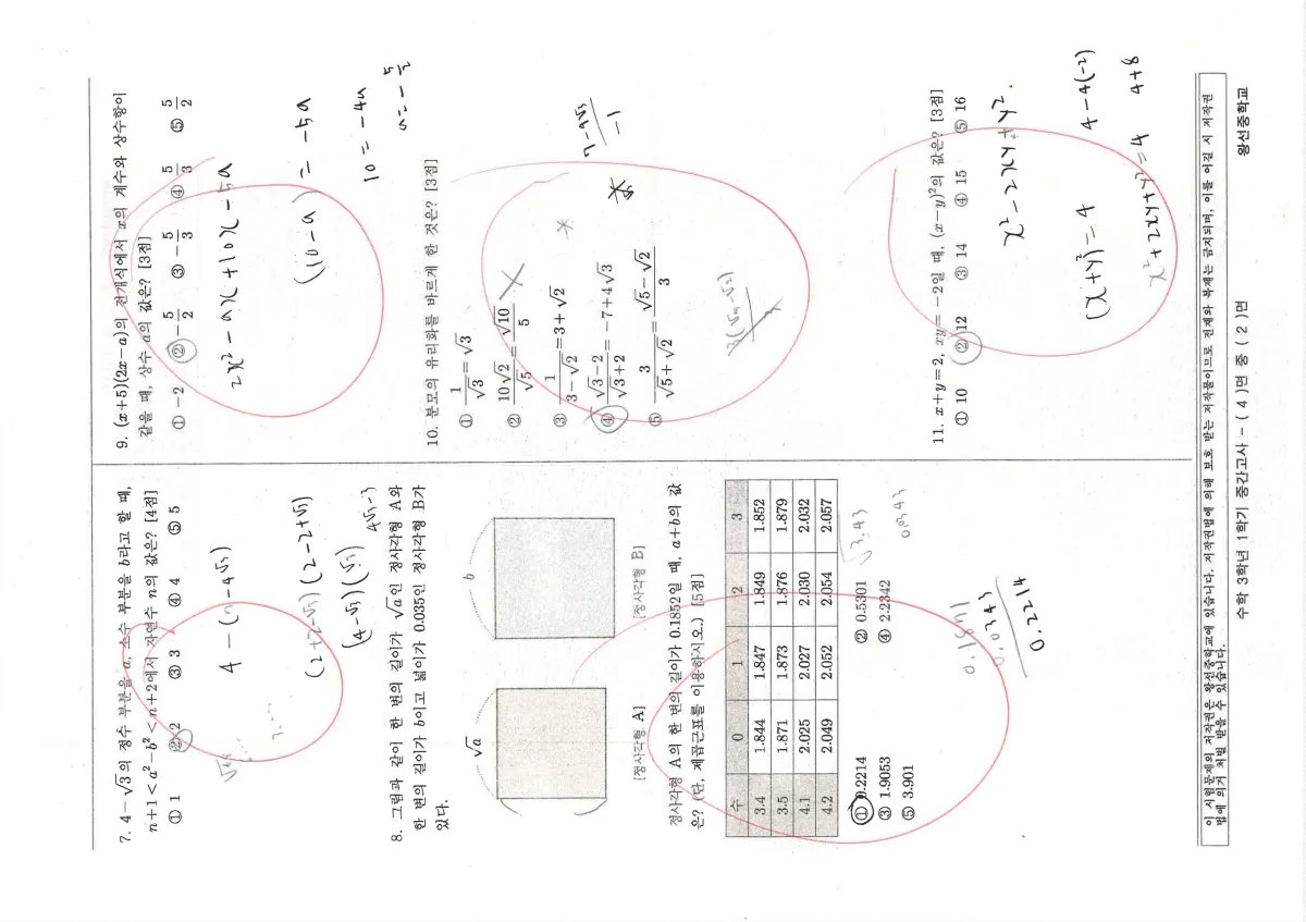왕선중학교 (대구 달성군) 중등3 2023 1학기 중간 2페이지