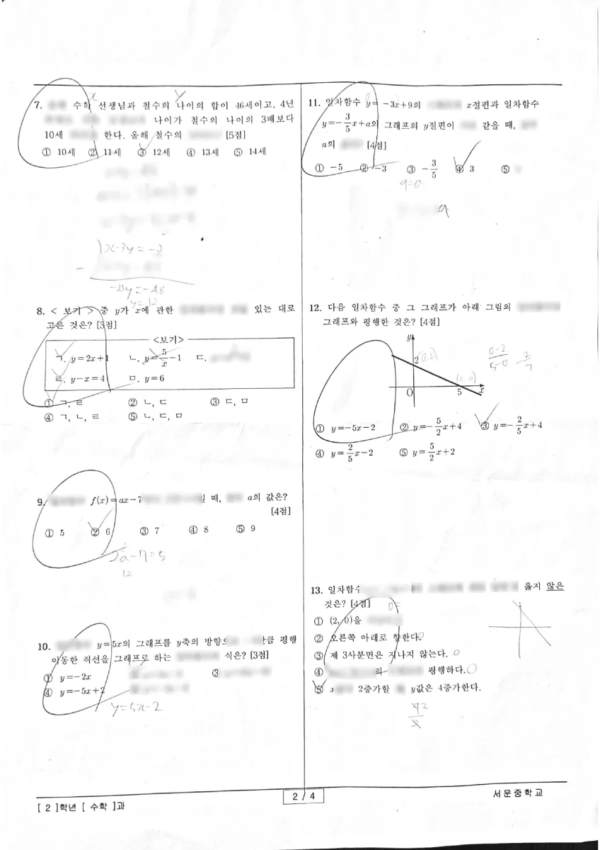 서운중학교 (서울 서초구) 중등2 2023 1학기 기말 2페이지