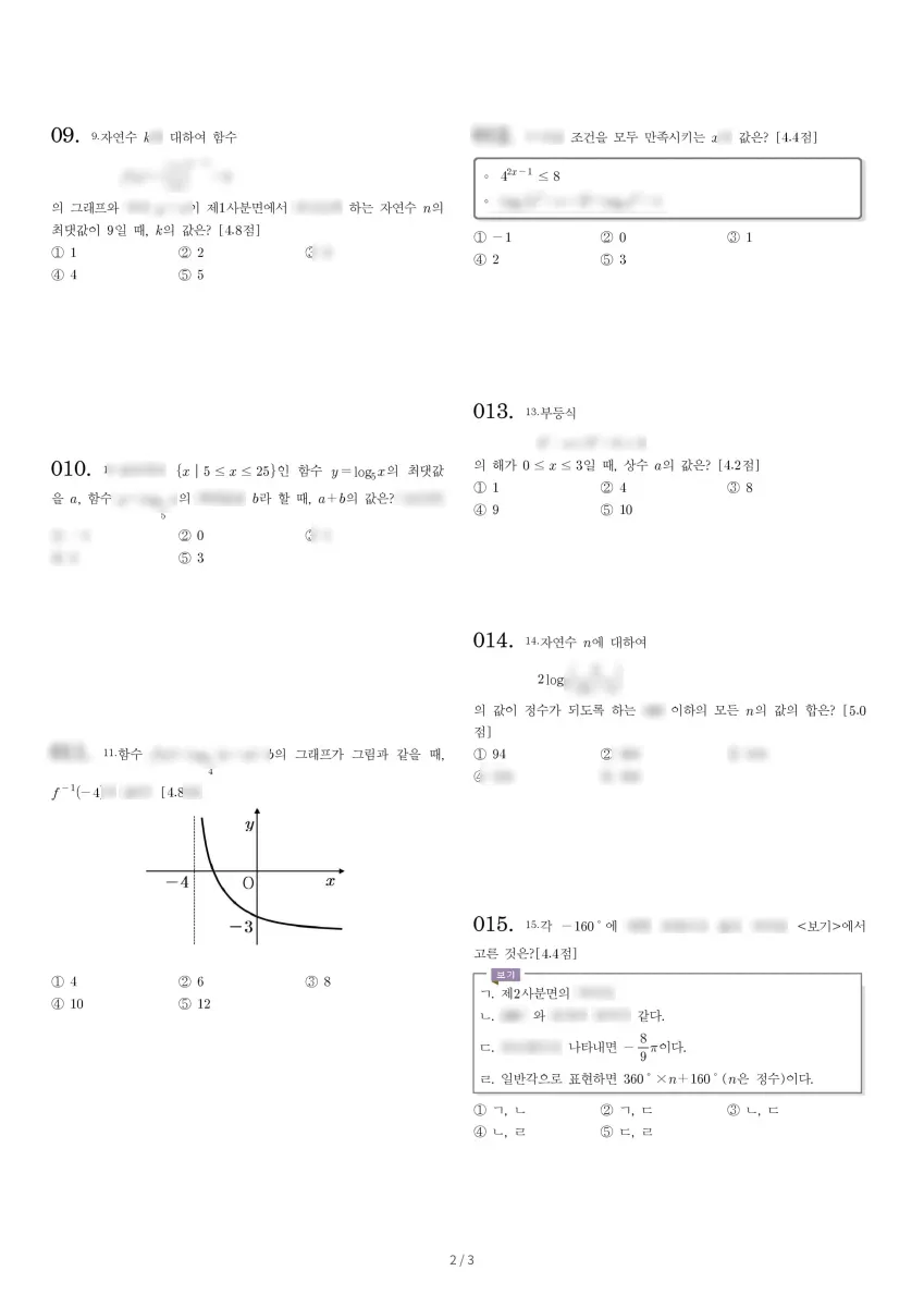 호원고등학교 (경기 의정부시) 고등2 2023 1학기 중간 2페이지