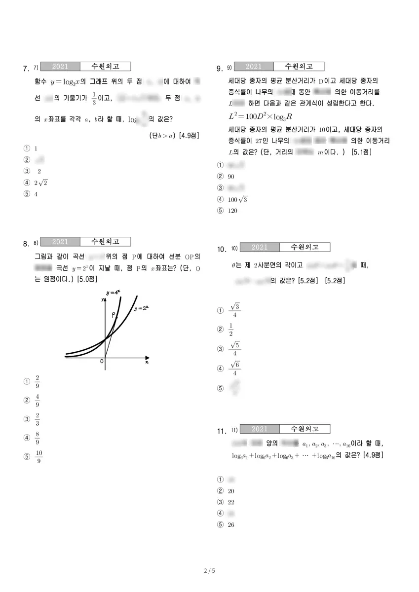 수원외국어고등학교 (경기 수원시) 고등2 2021 1학기 중간 2페이지