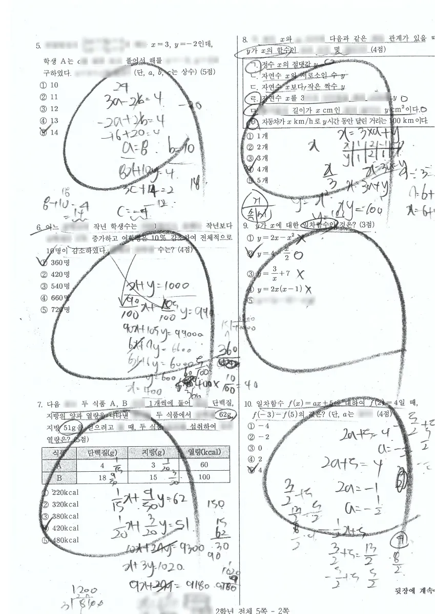구미신평중학교 (경북 구미시) 중등2 2024 1학기 기말 2페이지