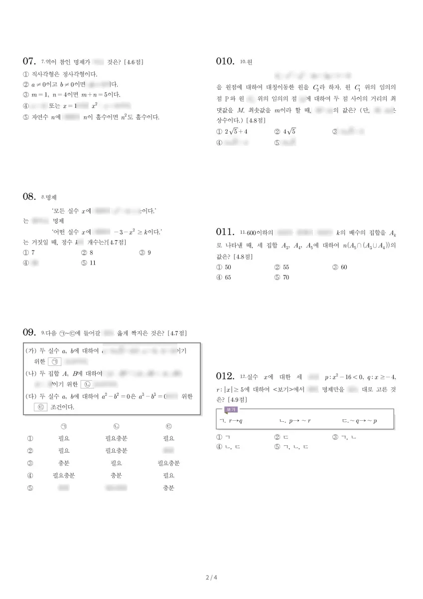 창의고등학교 (경기 화성시) 고등1 2022 2학기 중간 2페이지