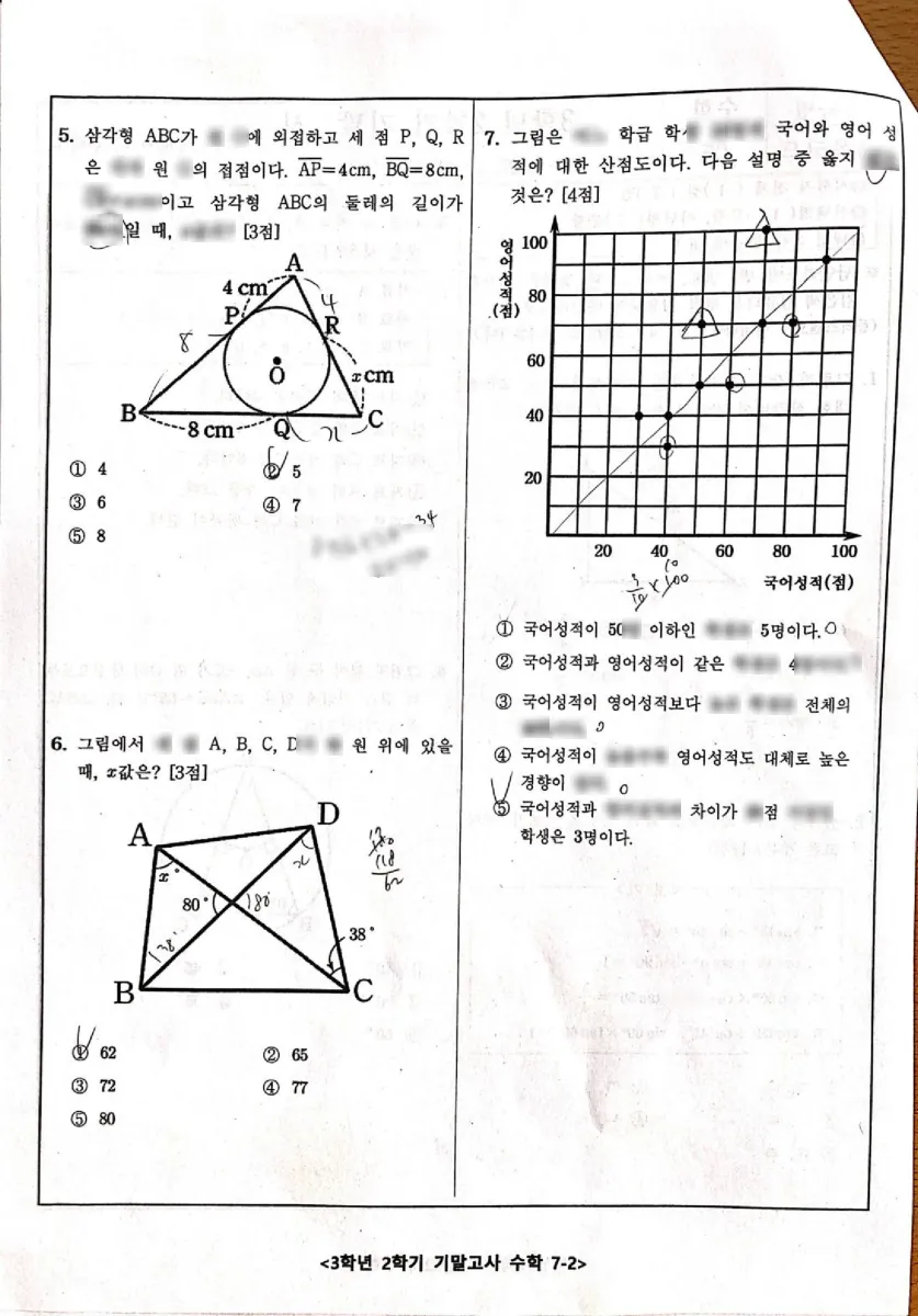 거제여자중학교 (부산 연제구) 중등3 2022 2학기 기말 2페이지