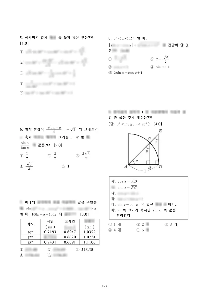 새뜸중학교 (세종 새롬중앙로) 중등3 2022 2학기 중간 2페이지