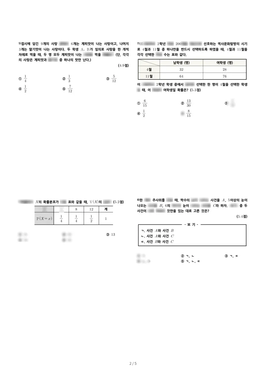 함현고등학교 (경기 시흥시) 고등2 2020 2학기 중간 2페이지