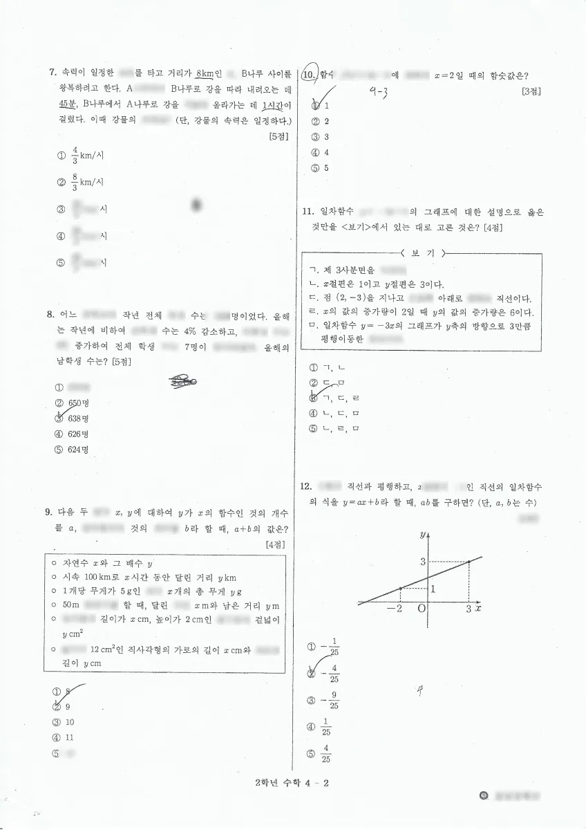 윤슬중학교 (경기 하남시) 중등2 2024 1학기 기말 2페이지