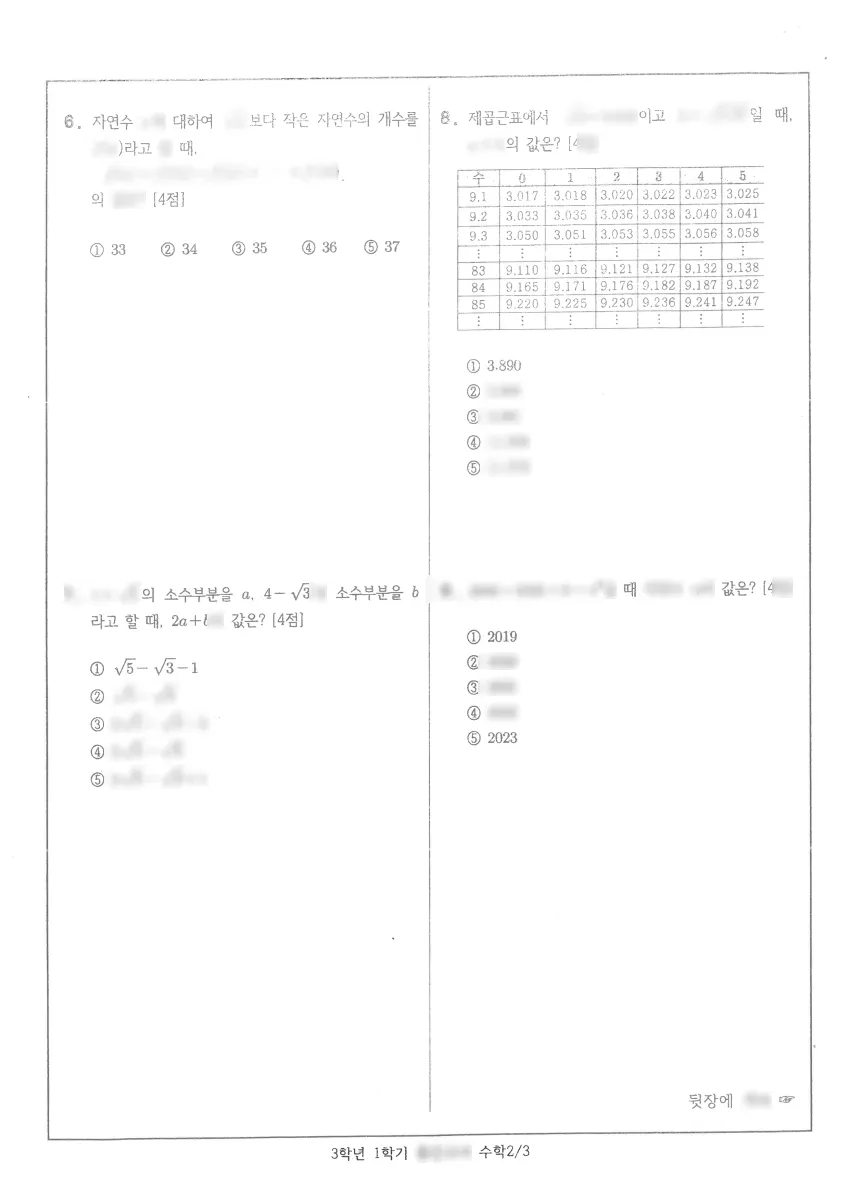상당중학교 (부산 해운대구) 중등3 2023 1학기 중간 2페이지