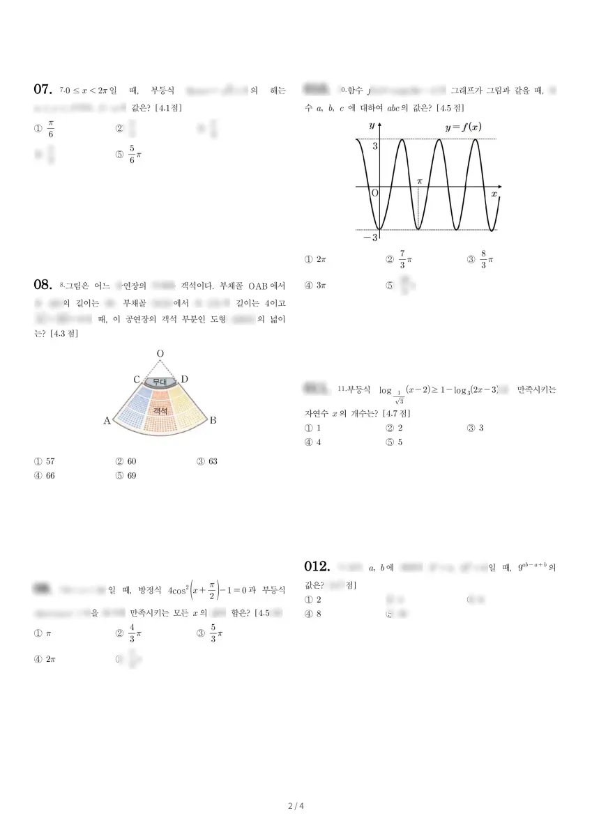 동패고등학교 (경기 파주시) 고등2 2021 1학기 중간 2페이지