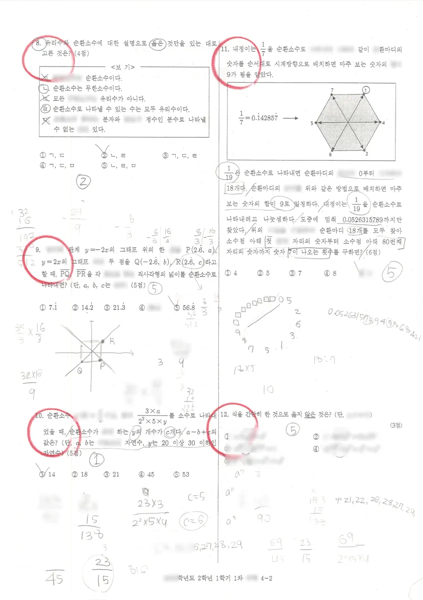 내정중학교 (경기 성남시) 중등2 2023 1학기 중간 2페이지