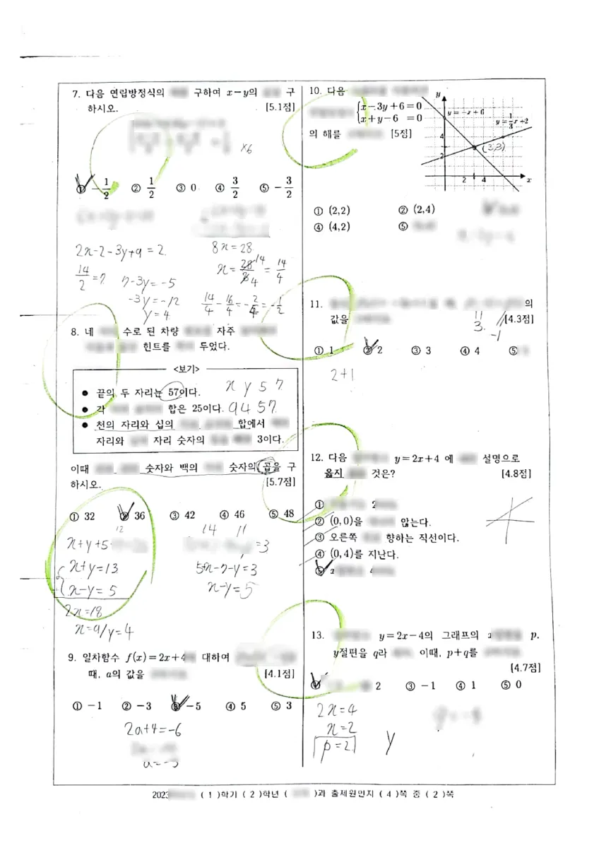 일신여자중학교 (충북 청주시) 중등2 2023 1학기 기말 2페이지