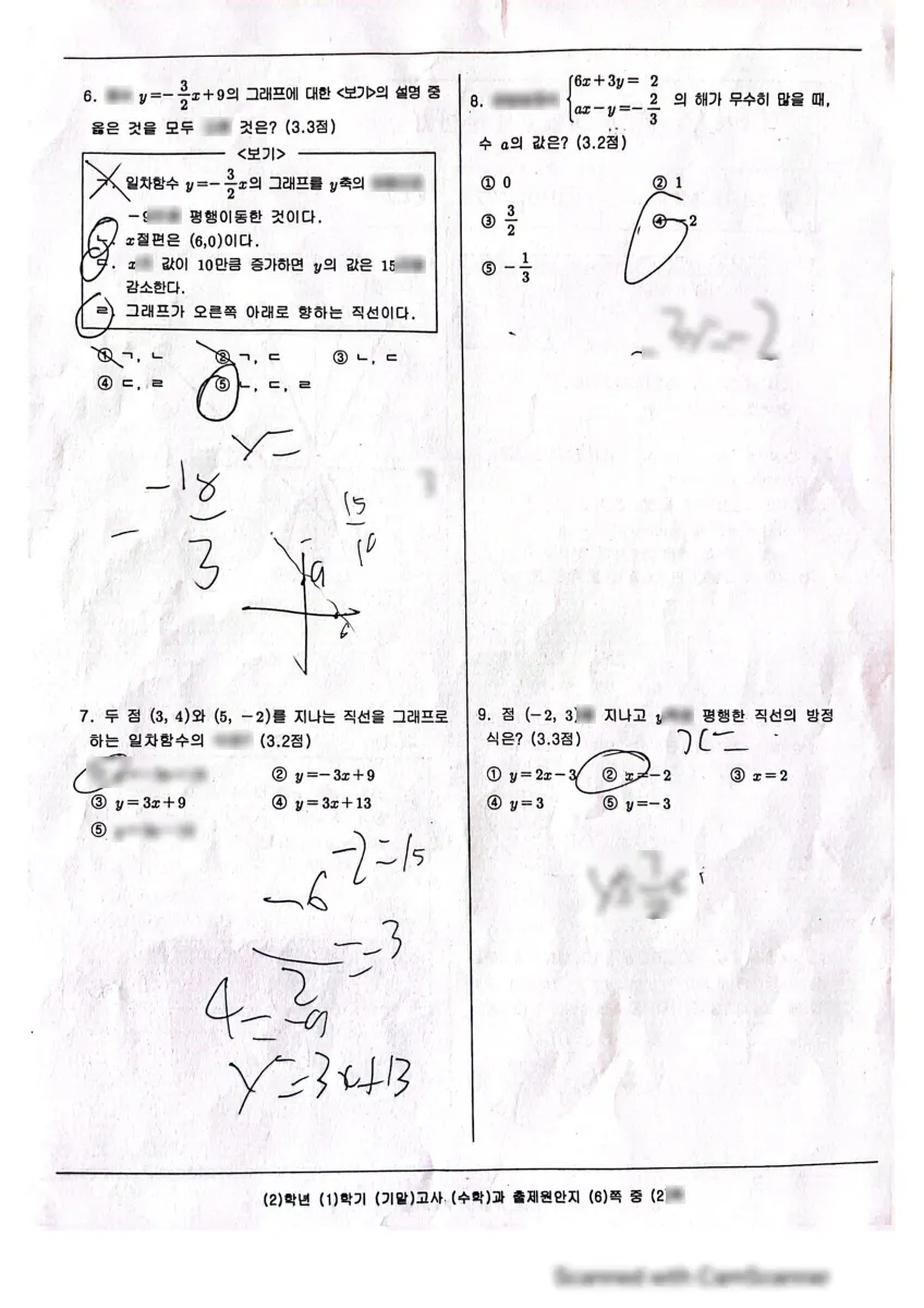 금천중학교 (경북 청도군) 중등2 2023 1학기 기말 2페이지